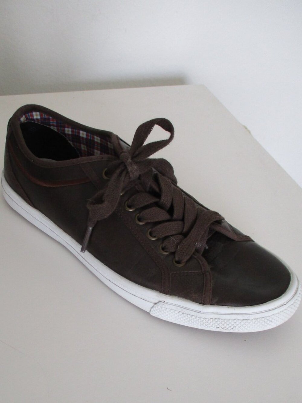 Ben Sherman Mens Brown Leather Lace-up Fashion Sneaker Shoe NWOB - Size 8M